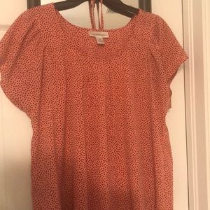 Pink and navy motherhood maternity blouse